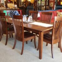 Amish Maple Dining Table and Chairs Wood, size and finish options