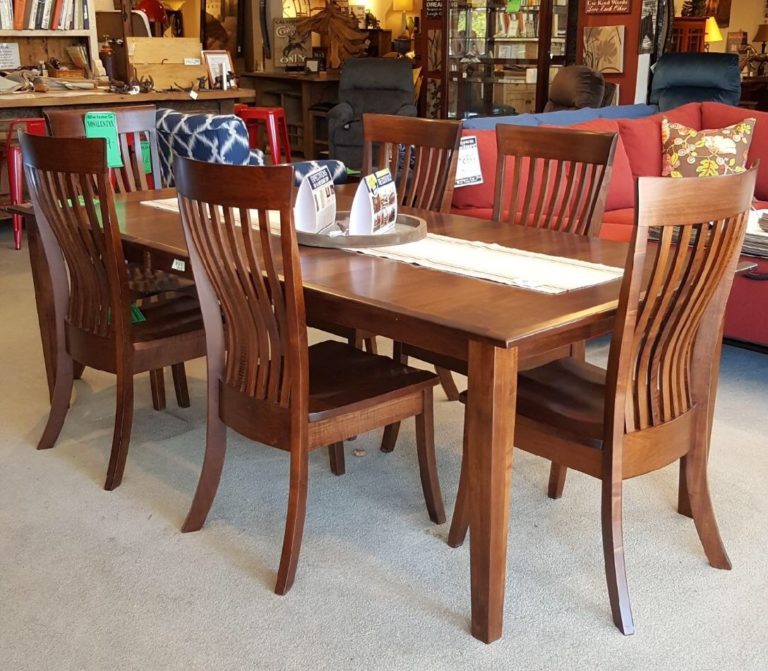 Amish Maple Dining Table and Chairs Wood, size and finish options