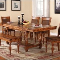 Trestle Table with Upholsered Chairs and Optional Bench
