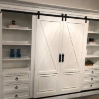Entertainment Center with barn doors