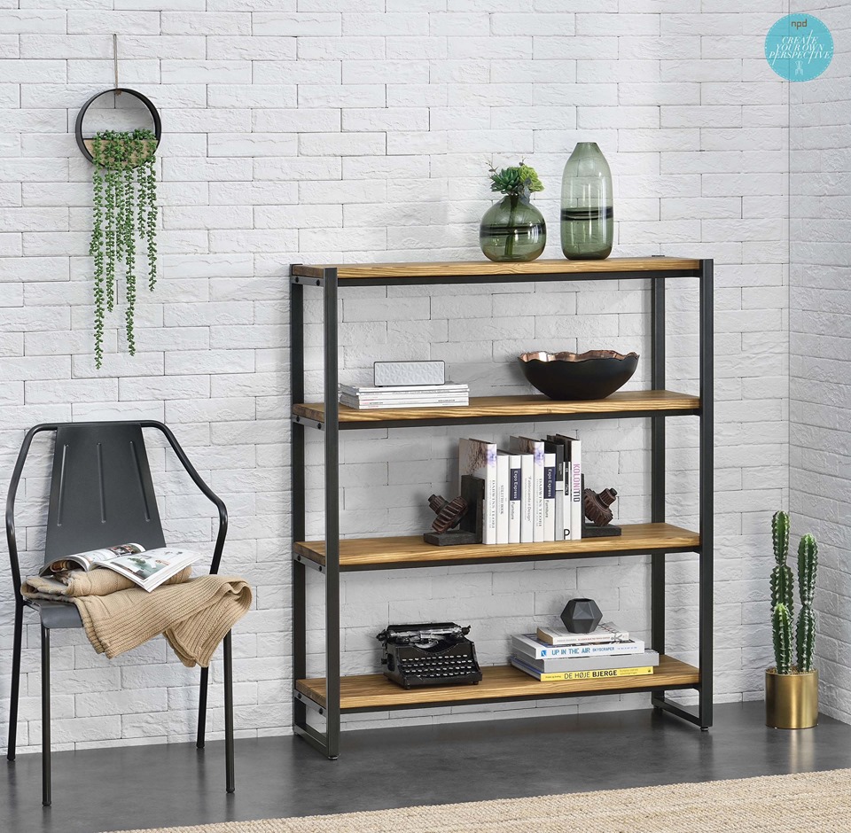 Metal and Wood Bookcase OldTown Furniture & Furniture Depot