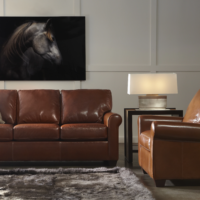 Savoy Leather Sofa and Chair