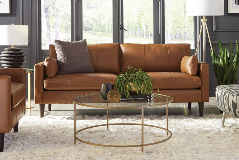 Mid-Century Leather Sofa